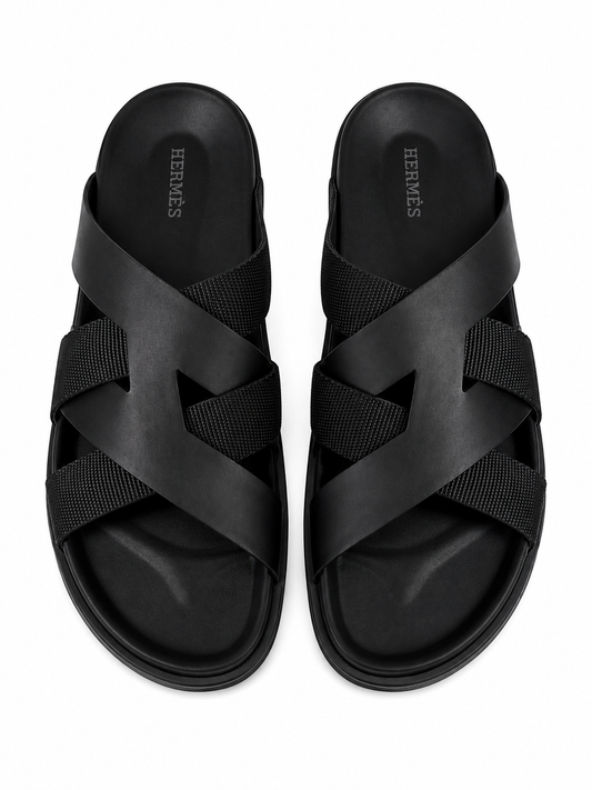 Black Hermes Slipper