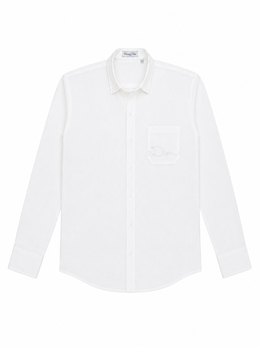 White Dior Linen Shirt